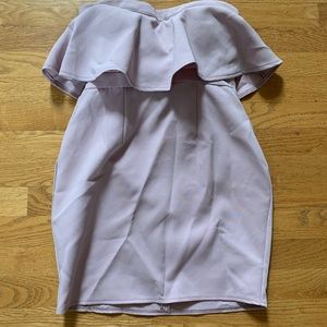 Selfie Leslie light pink strapless mini dress